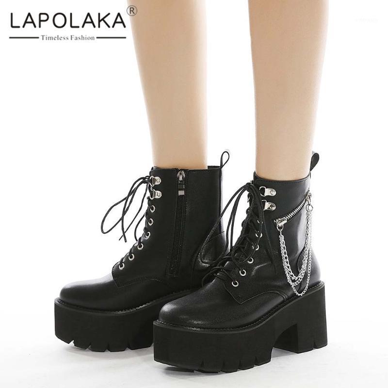 Lapolaka New Arrivals Trendy INS Thick Heels Zip Motorcycle Boots Top Quality Cool Chain Decoration cross-tied Shoes Ladies1, Black
Lapolaka New Arrivals Trendy INS Thick Heels Zip Motorcycle Boots Top Quality Cool Chain Decoration cross-tied Shoes Ladies1, Black