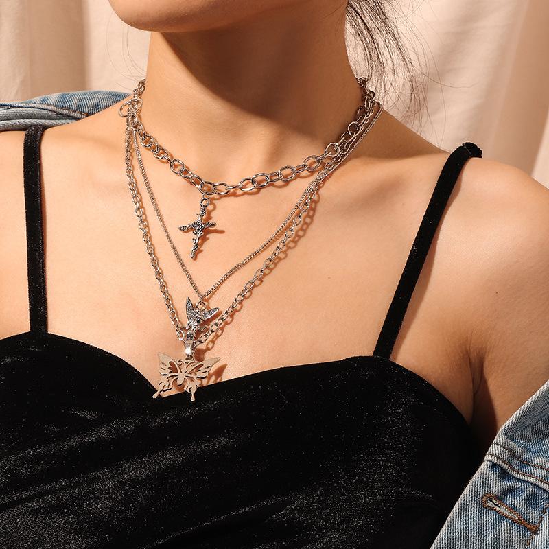 New Female Cross Rose Angel Butterfly Pendant Clavicle Chain Alloy Long Choker Necklace Women Jewelry For Girls Gifts
New Female Cross Rose Angel Butterfly Pendant Clavicle Chain Alloy Long Choker Necklace Women Jewelry For Girls Gifts