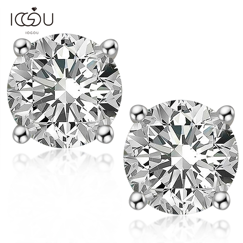 IOGOU Round D Color 8.0MM Diamond Simple Four Claw Earrings For Ladies Classic 925 Sterling Silver Engagement Gift 220216
IOGOU Round D Color 8.0MM Diamond Simple Four Claw Earrings For Ladies Classic 925 Sterling Silver Engagement Gift 220216