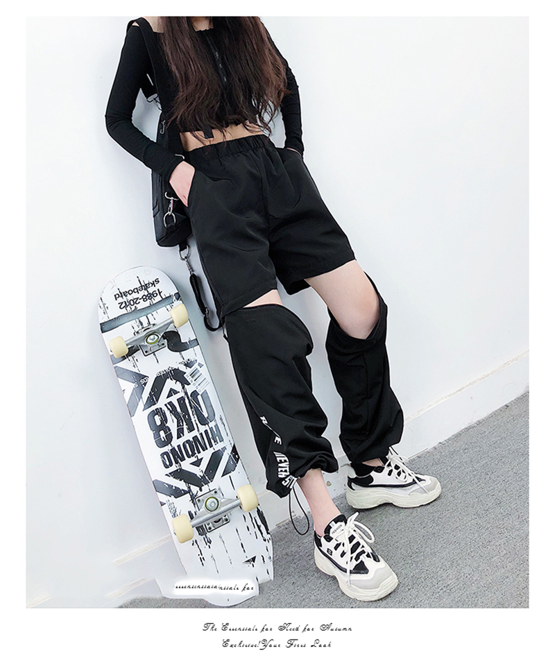 Spring Women Overalls Cargo Pants Unisex Hip Hop Ankle-Length Loose Pants Harajuku Plus Size Zipper knee High waist Haren Pants 201109