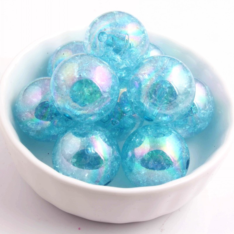 OYKZA Fashion Jewelry Acrylic Round Crackle AB Beads for Chunky Necklace DIY Making 10mm 12mm 16mm 20mm T200323