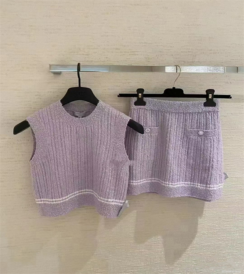 High Quality Two Piece Dress Candy Color Knited Vest Set Sleeveless Skirt Suit Set good Dress, Purple
High Quality Two Piece Dress Candy Color Knited Vest Set Sleeveless Skirt Suit Set good Dress, Purple