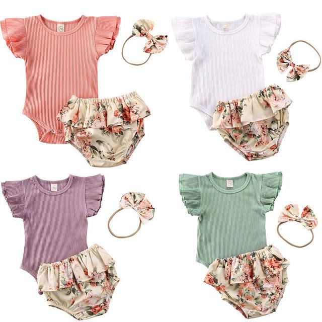 Baby Summer Clothing Infant Newborn Baby Girl Ruffled Ribbed Bodysuit Floral Shorts Headband 3pcs Set 0-24 Months
Baby Summer Clothing Infant Newborn Baby Girl Ruffled Ribbed Bodysuit Floral Shorts Headband 3pcs Set 0-24 Months