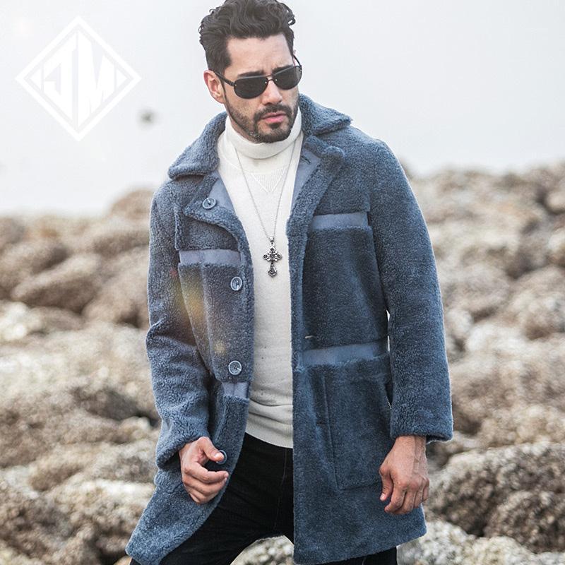 2018 new sheep shearing men's jacket double-sided wearing long lapel lamb hair men's coat1, Black
2018 new sheep shearing men's jacket double-sided wearing long lapel lamb hair men's coat1, Black