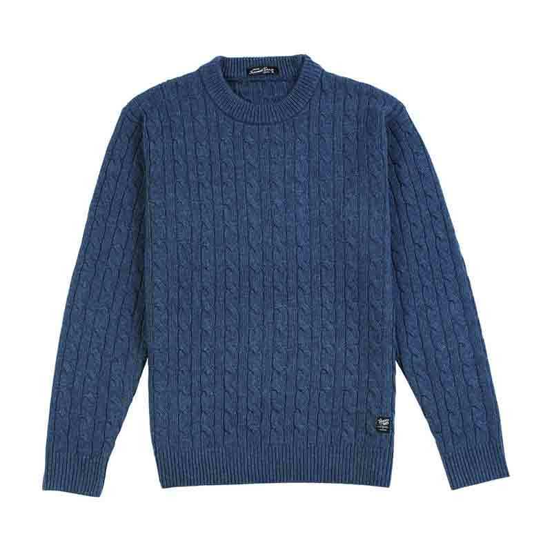 Autumn Winter Cable-Knit Sweater Men Wool Blend Warm Knitwear Classical Pullovers Knit Jumper SJ121220 201203
