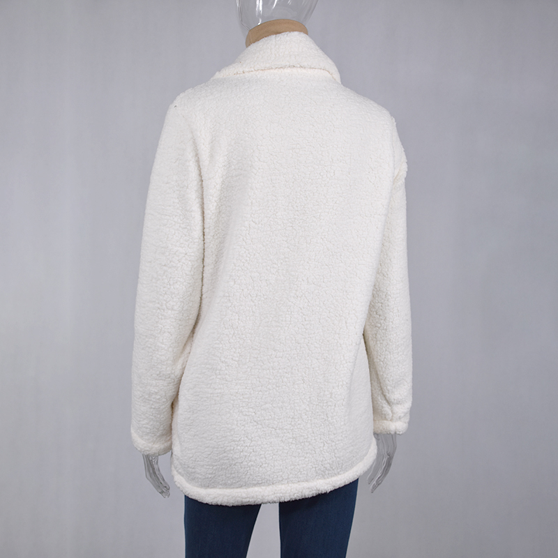 Lossky Women Long Sleeve Autumn Winter Thick Warm Jacket Coats Plus Size Loose Lady Plush Flannel Casual Woman Clothing 201017