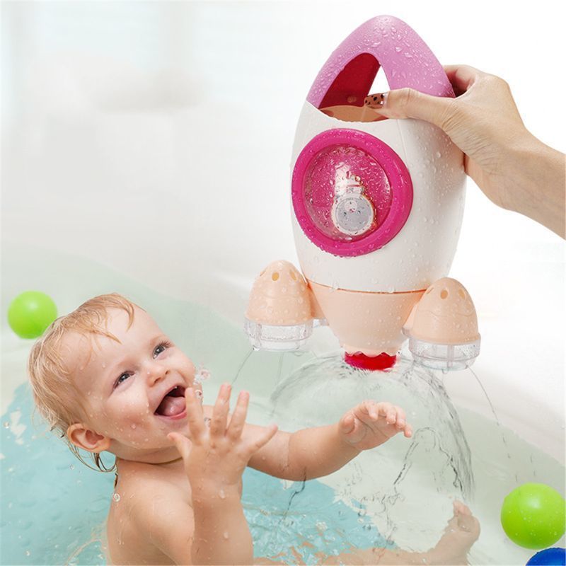 Hot Sell Rocket Baby Bath Toys For Kids Shower Play Water Wash Hair Bathing Tub Bathroom Playing Toy for Children Gifts LJ201019