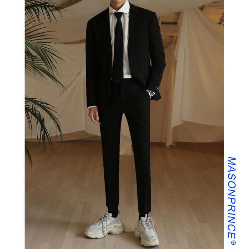 Business Formal Men Suits Fashion Korean Style Slim Simple Autumn Office Cardigan Men Suits Blazer Mujer Men's Clothing DB60XF, Black
Business Formal Men Suits Fashion Korean Style Slim Simple Autumn Office Cardigan Men Suits Blazer Mujer Men's Clothing DB60XF, Black