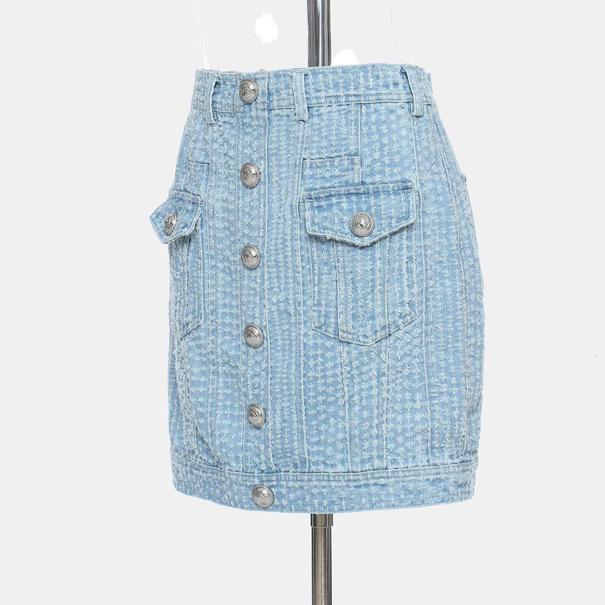 Female Mode Denim Miniskirt Personality Pockets Fine Cotton Buttons Pencil 2021 Designer Streetwear Skirts Im20, Light blue
Female Mode Denim Miniskirt Personality Pockets Fine Cotton Buttons Pencil 2021 Designer Streetwear Skirts Im20, Light blue