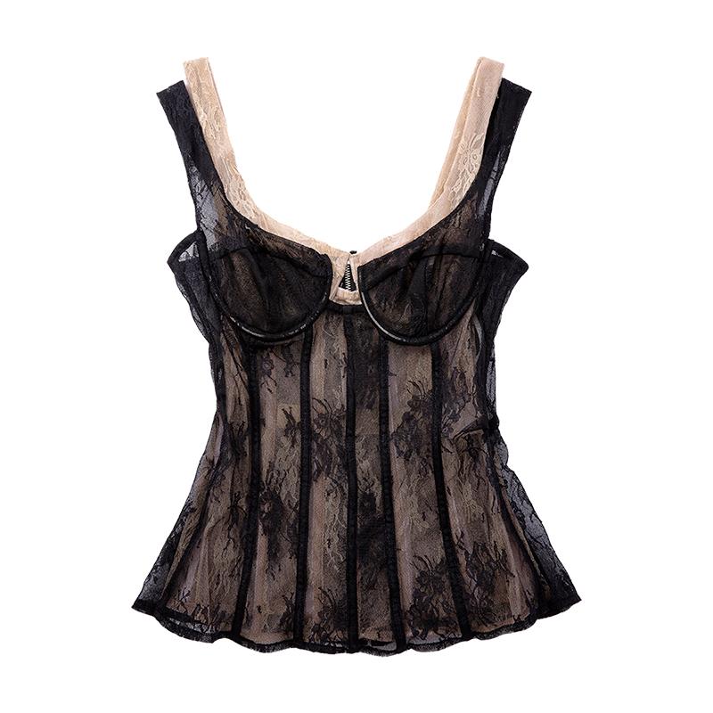 ZCSMLL Sexy Lace Stitching Fake Two-piece Sleeveless Stacking Suspender Bra Bottoming Vest Female 2021 Spring Fashion, Black
ZCSMLL Sexy Lace Stitching Fake Two-piece Sleeveless Stacking Suspender Bra Bottoming Vest Female 2021 Spring Fashion, Black
