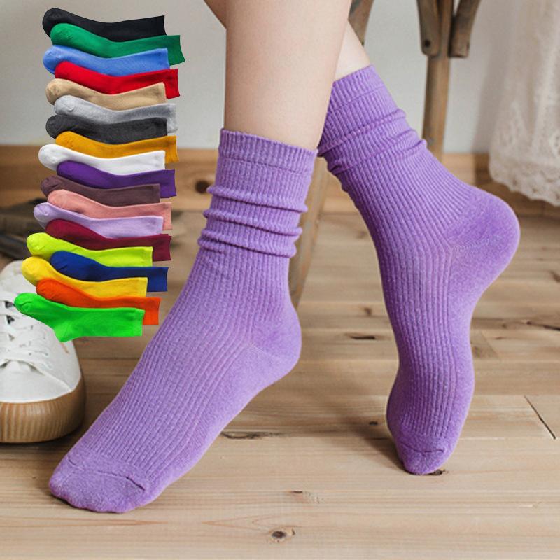 

5 PCS Autumn and winter thickening plus velvet coral velvet female middle tube cartoon cat claw warm home sleeping floor socks, 20 random color