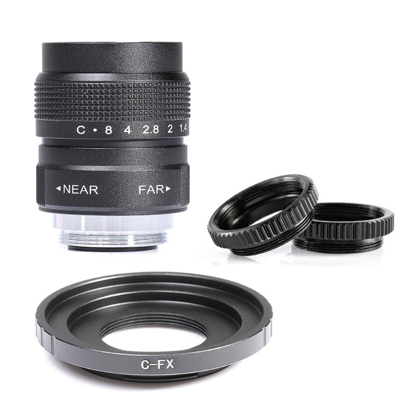 

Fujian 25mm F1.4 CCTV camera lens + C-FX Mount Ring for Fuji Fujifilm X-A2 X-A1 X-T1 X-T2 X-T10 X-E1 X-E2 X-1M X-Pro1 X-Pro2 X