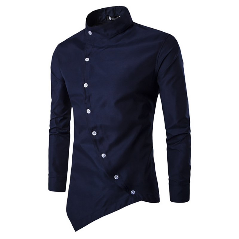 New Men's Fashion Casual Shirt Personality Small Stand Collar Shirt Y0104, White;black
New Men's Fashion Casual Shirt Personality Small Stand Collar Shirt Y0104, White;black