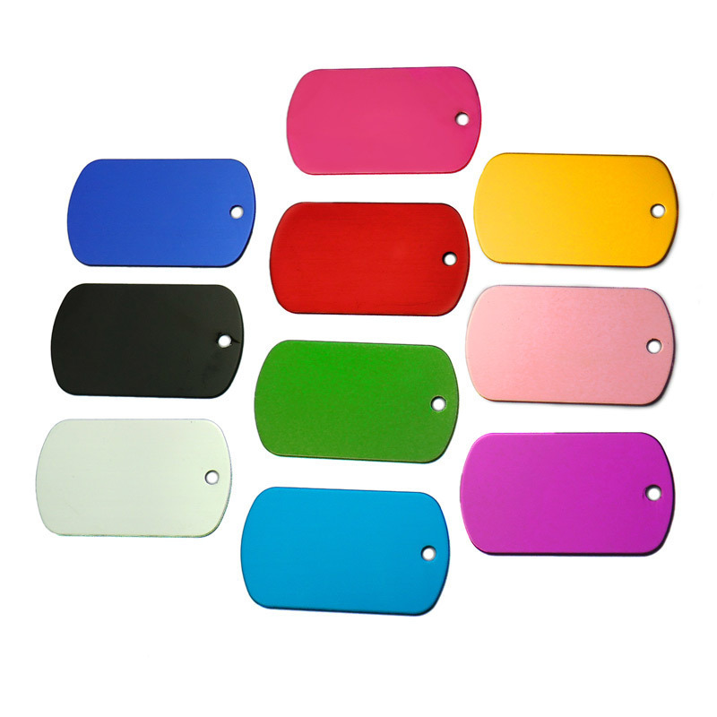 100Pcs Dog Tag Military Pet Id Tags Aluminum Name Pendant Blank Dog Tags Personalized Customized Dog Tag 201126