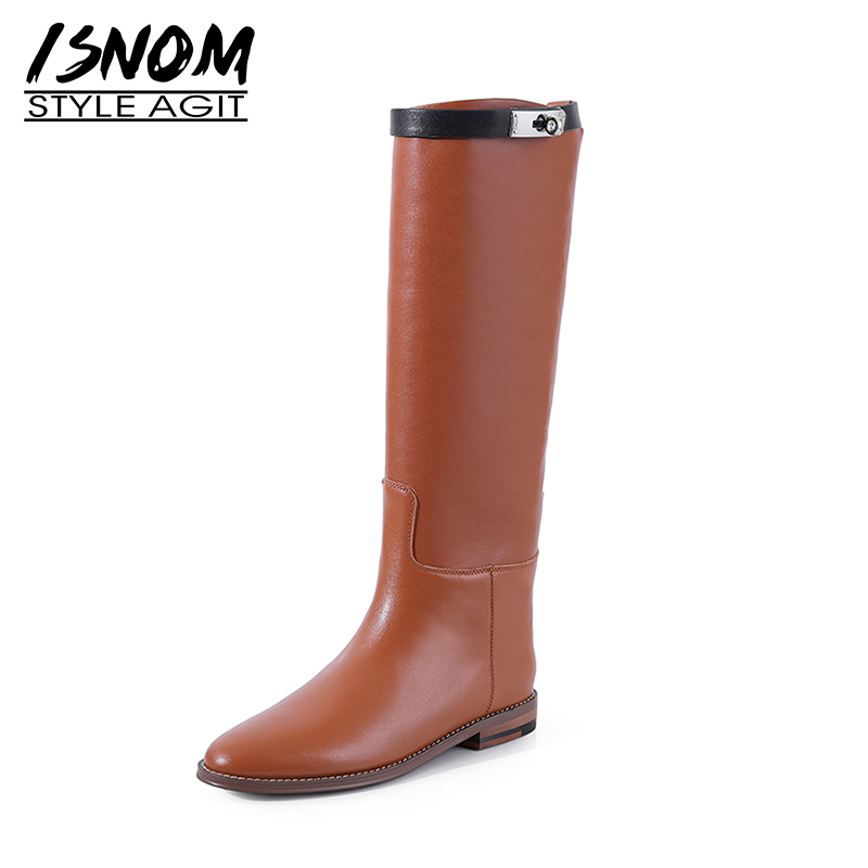 ISNOM 2020 New Arrival Knee High Boots Women Wide Calf Slip On Genuine Leather Autumn Winter Flat Boot Shoes Woman, Black
ISNOM 2020 New Arrival Knee High Boots Women Wide Calf Slip On Genuine Leather Autumn Winter Flat Boot Shoes Woman, Black
