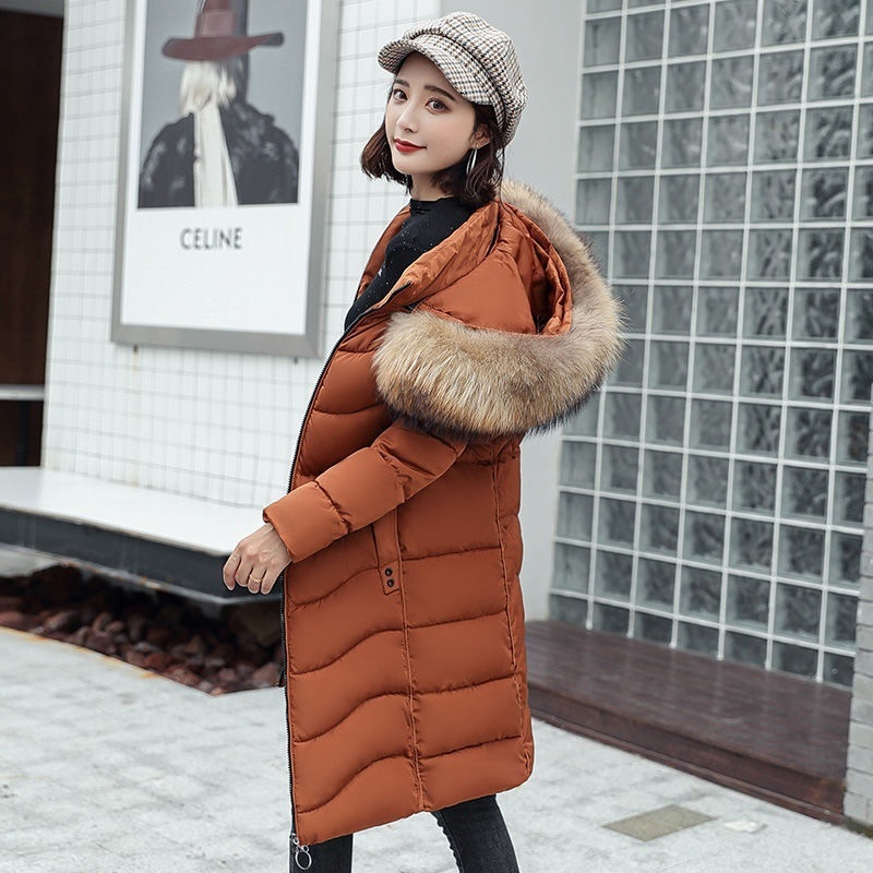 Long Padded Clothing Winter Coat Women Hooded Female Jacket Oversize Warm Parkas Big Fur Collar Wadded Jackets 201125