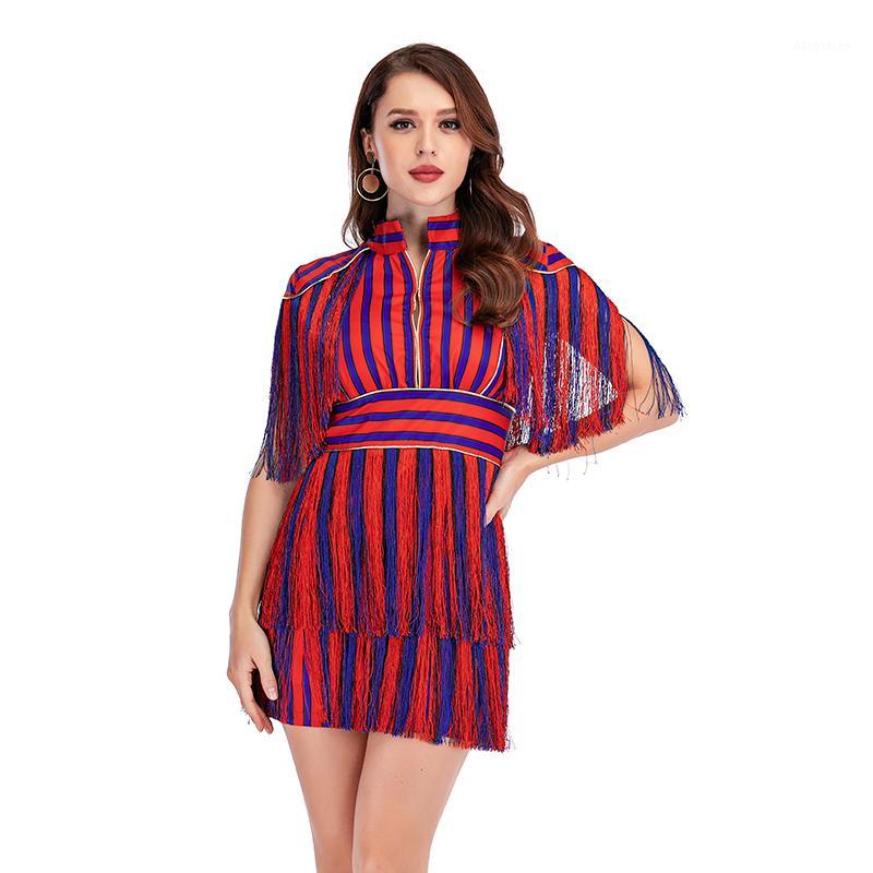 Summer Tassel Party Dress Women Sexy Striped Bodycon Mini Dresses Female Short Sleeve Fringe Clubwear Vestidos1, As picture
Summer Tassel Party Dress Women Sexy Striped Bodycon Mini Dresses Female Short Sleeve Fringe Clubwear Vestidos1, As picture