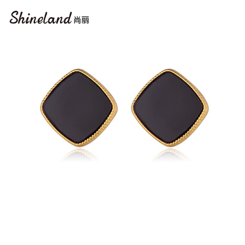 Stud Shineland Classic Square Earrings For Women Simple Fashion Black Metal Brincos Wholesale Factory Jewelry Christmas Gift
Stud Shineland Classic Square Earrings For Women Simple Fashion Black Metal Brincos Wholesale Factory Jewelry Christmas Gift