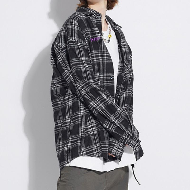 men and women' wear 2020 spring trendy new oversize Loose Hip-hop Long Sleeve Black Lattice Shirt casual sweatwear 9Y1111
men and women' wear 2020 spring trendy new oversize Loose Hip-hop Long Sleeve Black Lattice Shirt casual sweatwear 9Y1111