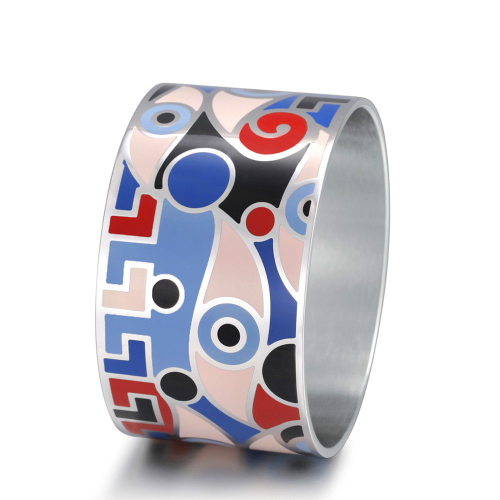 VAROLE Enamel Wide Bangle Round Metal Charm Bracelet Stainless steel Big Cuff Bangles for Women Bracelets Jewelry Pulseiras
VAROLE Enamel Wide Bangle Round Metal Charm Bracelet Stainless steel Big Cuff Bangles for Women Bracelets Jewelry Pulseiras