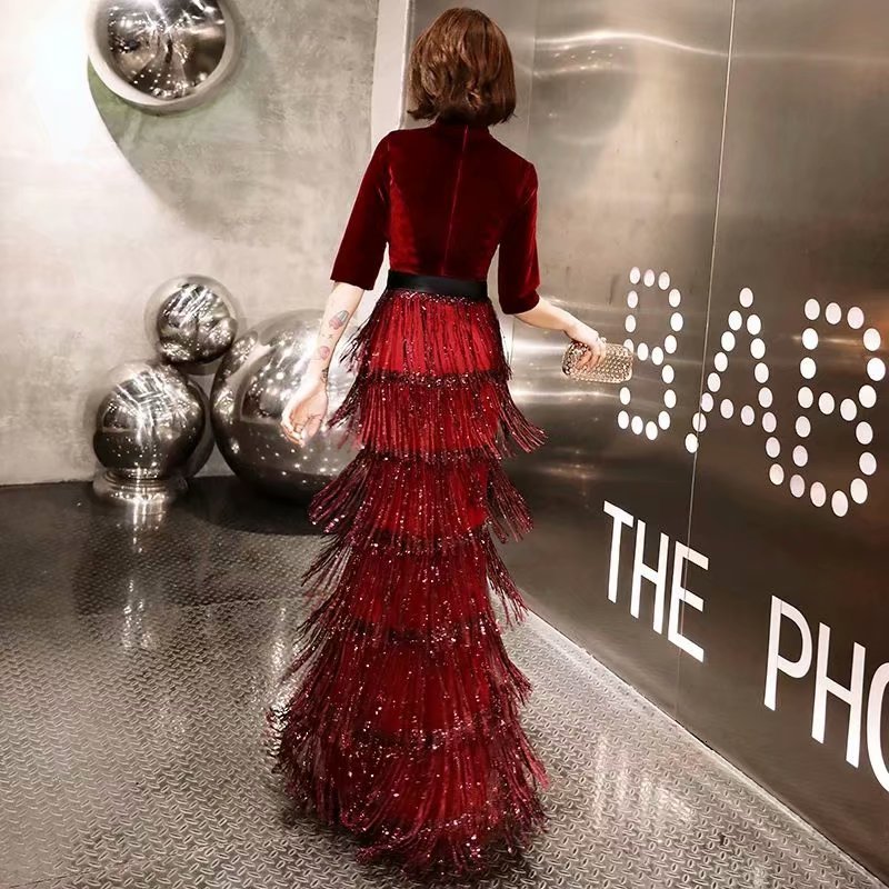 2021 New *new Velvet Style Decont v Evening Sleeves, Half-dressed, Half-87; Robot Soiree TCPG, Burgundy.
2021 New *new Velvet Style Decont v Evening Sleeves, Half-dressed, Half-87; Robot Soiree TCPG, Burgundy.
