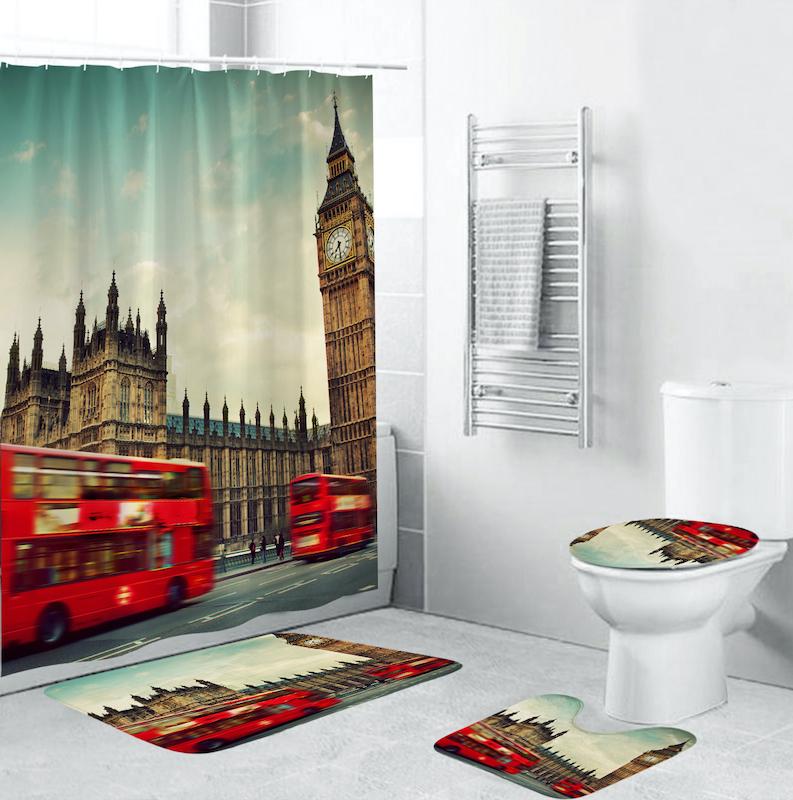 Retro London Telephone Bathroom Waterproof Shower Curtain Set Pedestal Rug Lid Carpet Toilet Cover Set Bath Curtain Mat
Retro London Telephone Bathroom Waterproof Shower Curtain Set Pedestal Rug Lid Carpet Toilet Cover Set Bath Curtain Mat