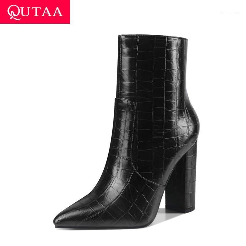 QUTAA 2021 Pointed Toe Zipper Ankle Boots Autumn Winter Square High Heel Women Shoes PU Leather Fashion Short Boots Size 34-431, Black
QUTAA 2021 Pointed Toe Zipper Ankle Boots Autumn Winter Square High Heel Women Shoes PU Leather Fashion Short Boots Size 34-431, Black