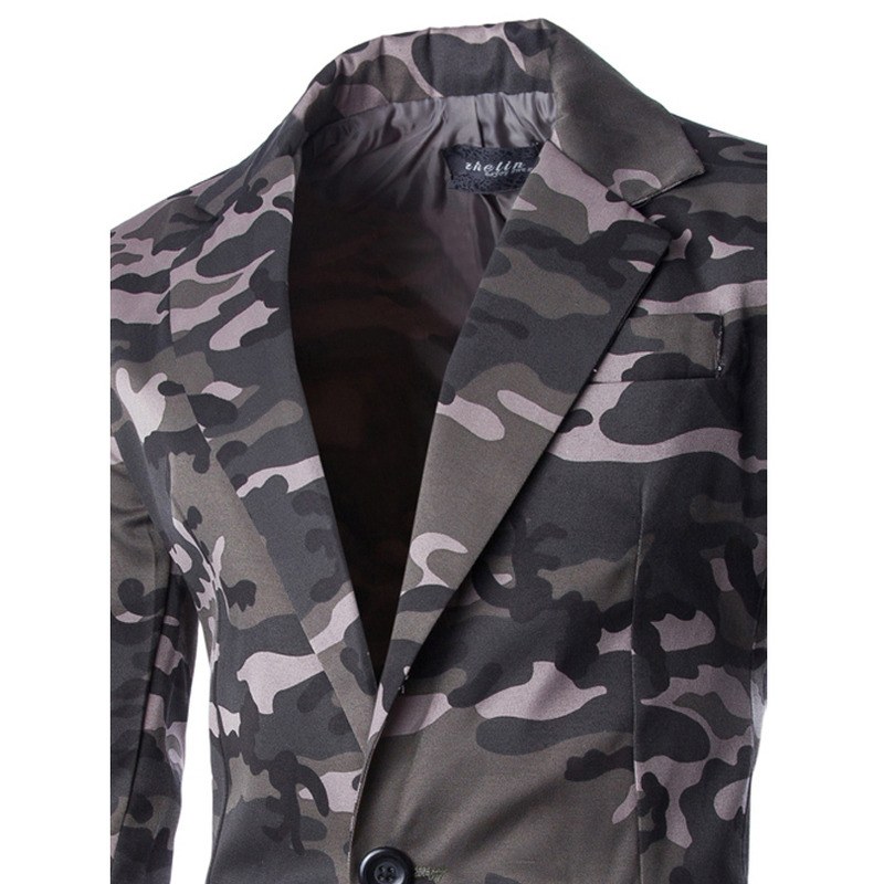 Camouflage Blazer Men | Slim Fit Spring Autumn Casual Blazers Suit Jacket