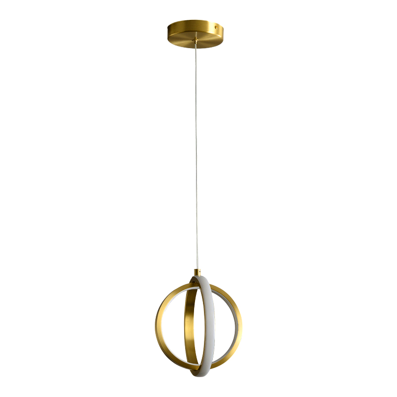 Full Copper Small Pendant Lamp Postmodern Minimalist Luxury Round Foyer Bedroom Dining Room Bar Luminaires Nordic Silicone LED Hanging Light