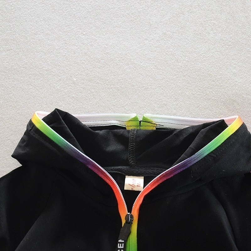 Children Summer Cotton Garment Baby Boys Girls Candy-colored Zipper Hoodies Short 2 Pcs/Set Kids Short Sleeve Twinsets Tracksuit 201126