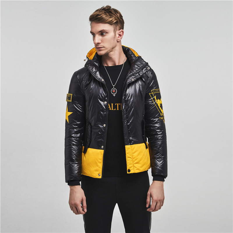 New Men Parkas Cotton Clothing Fashion Casual Slim Thick Warm Mens White Duck Down Coats Hooded Overcoats Male Clothes 201223