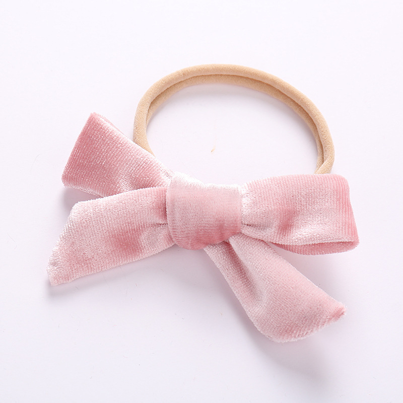 36pc/lot Wholesale Girls Velvet Hair Bow With Nylon Headband kids girls gift Christmas hair accessories LJ201226