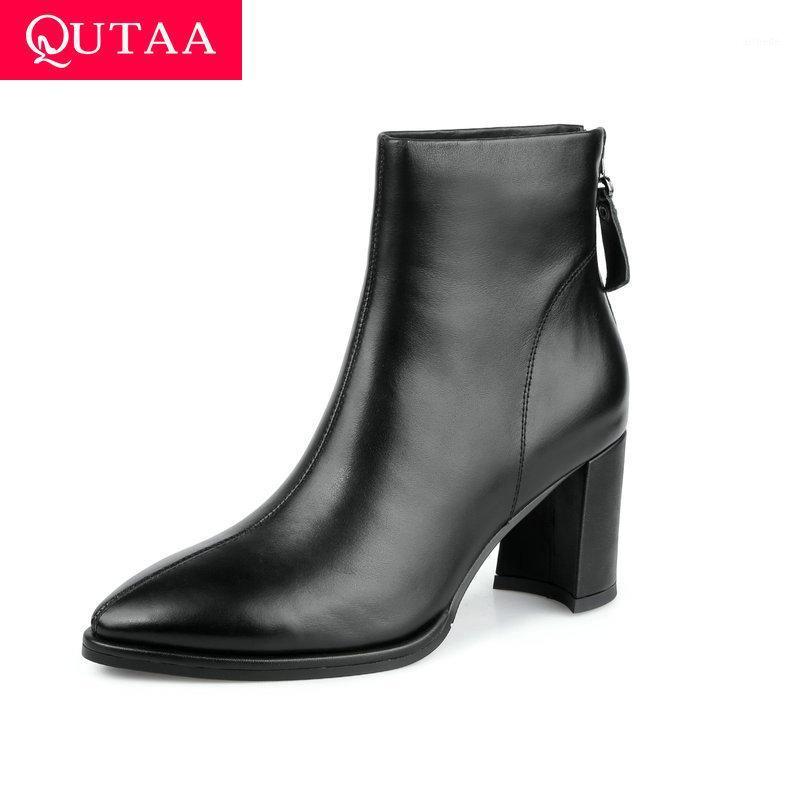 QUTAA 2021 Classic Square High Heel Ankle Boots Autumn Winter Women Shoes Zipper Casual Pointed Toe Ladies Pumps Size 34-391, Black leather
QUTAA 2021 Classic Square High Heel Ankle Boots Autumn Winter Women Shoes Zipper Casual Pointed Toe Ladies Pumps Size 34-391, Black leather