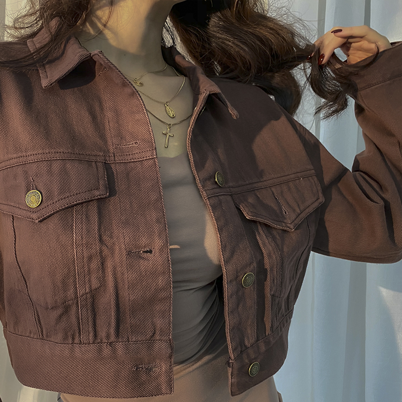 2021 Autumn Beautiful New Winter All Games Short Denim Casual Jacket Turn-down Unique Collar Brown Woman Coats JKXL, Camel
2021 Autumn Beautiful New Winter All Games Short Denim Casual Jacket Turn-down Unique Collar Brown Woman Coats JKXL, Camel