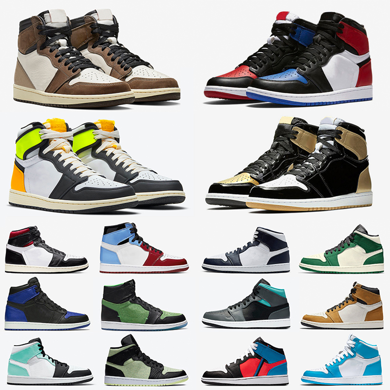 2021 jumpman 1 high basketball shoes 1s mid chicago royal toe black metallic gold pine green black UNC Patent men women sports sneakers, Color#4
2021 jumpman 1 high basketball shoes 1s mid chicago royal toe black metallic gold pine green black UNC Patent men women sports sneakers, Color#4