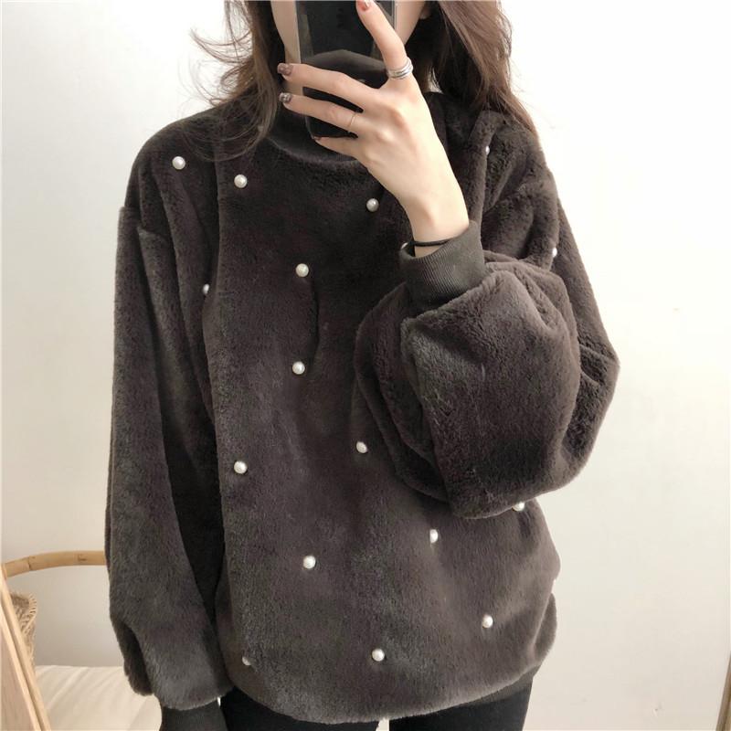 Faux Fur Pullover Women Fashionable Pearls Thicken Imitation Mink Loose Sweet Casual Furry 2021 New Winter Ladies Tops Warm Chic, White
Faux Fur Pullover Women Fashionable Pearls Thicken Imitation Mink Loose Sweet Casual Furry 2021 New Winter Ladies Tops Warm Chic, White
