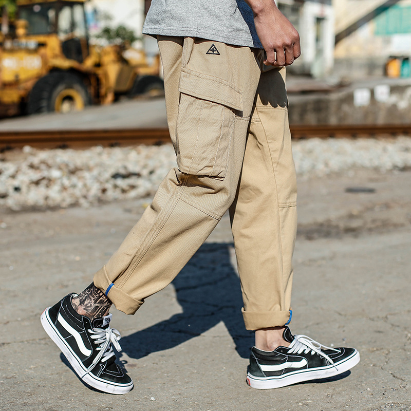 Casual Overalls, Street Pants with Lots of Pockets for Joggers Slacks Men's Casual Trousers Are Versatile and Loose, Green