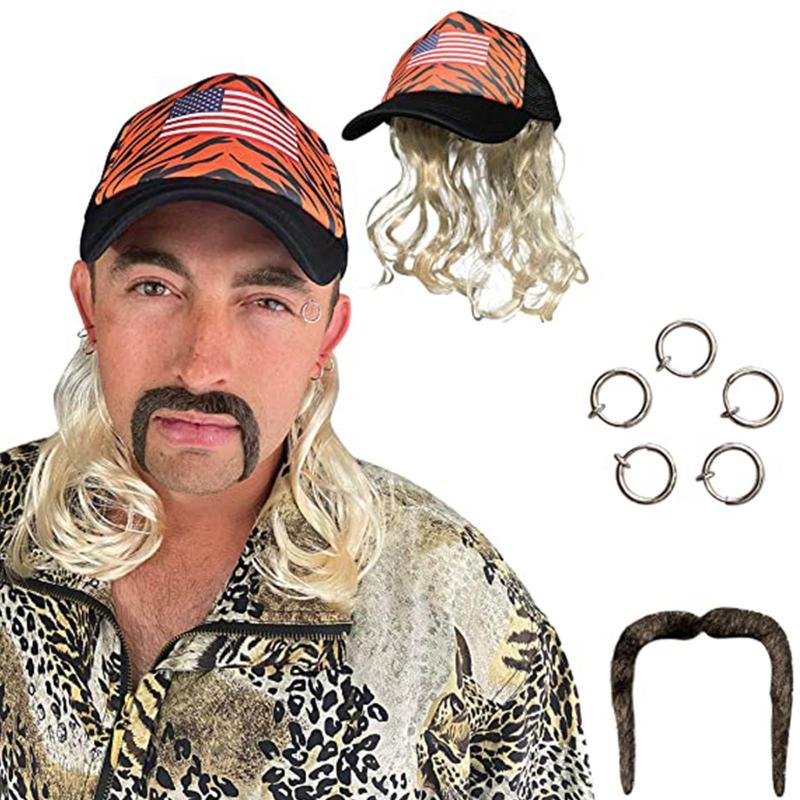 Fashion Exotic Cosplay Blonde Wig With Hat Clip Earrings And Mustache Fits Kids Adults Custom-Designed And Hand-Sewn
Fashion Exotic Cosplay Blonde Wig With Hat Clip Earrings And Mustache Fits Kids Adults Custom-Designed And Hand-Sewn