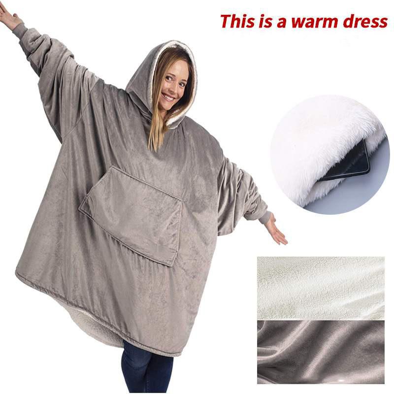 Winter Outdoor Hooded Pocket Blankets Warm Soft Hoodie Slant Robe Bathrobe Sweatshirt Pullover TV Fleece Blanket With Sleeves
Winter Outdoor Hooded Pocket Blankets Warm Soft Hoodie Slant Robe Bathrobe Sweatshirt Pullover TV Fleece Blanket With Sleeves