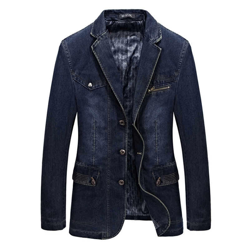 Blazer Jacket Men Jeans Jacket Men Windbreaker Cotton Denim Military Jeans Jacket Men Coat Chaqueta Hombre Outerwear&Coats 3XL 201104, Light blue
Blazer Jacket Men Jeans Jacket Men Windbreaker Cotton Denim Military Jeans Jacket Men Coat Chaqueta Hombre Outerwear&Coats 3XL 201104, Light blue