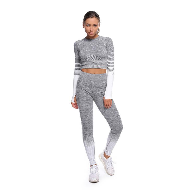 Seamless Yoga Clothes Spring Autumn New Striped Knit Hip Stretch Fitness 2 Peice Set Women Active Wear Gym Set, Green
Seamless Yoga Clothes Spring Autumn New Striped Knit Hip Stretch Fitness 2 Peice Set Women Active Wear Gym Set, Green