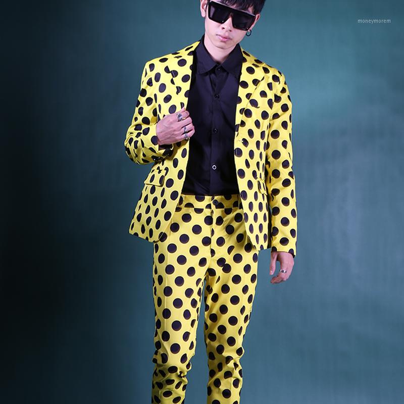 New Yellow black wave point 2 Pcs suit Set Men slim Korean hair stylist night club male casual Blazer Stage performance costume1, Jacket and pants set
New Yellow black wave point 2 Pcs suit Set Men slim Korean hair stylist night club male casual Blazer Stage performance costume1, Jacket and pants set