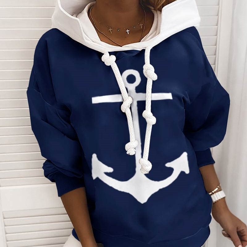Women Boat Anchor Print Outwear Sweatshirt Female Casual Long Sleeve Hoodies Ladies Streetwear Outwear Pullovers Y200915, Gray
Women Boat Anchor Print Outwear Sweatshirt Female Casual Long Sleeve Hoodies Ladies Streetwear Outwear Pullovers Y200915, Gray