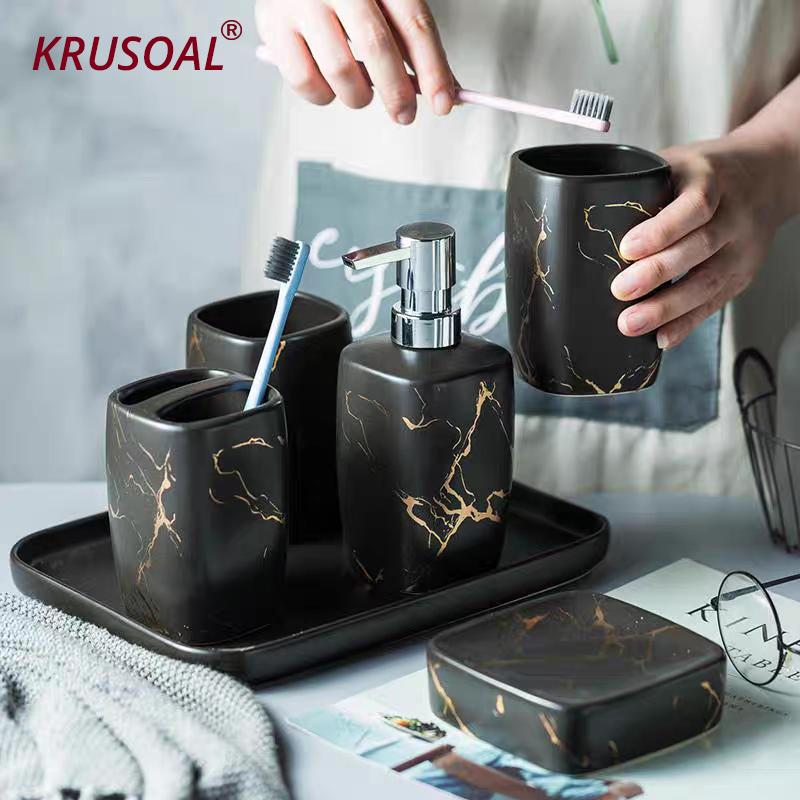 Marble Ceramics Bathroom Set 5pcs Soap Dispenser/Tooth brush Holder/Tumbler/Soap Dish Tray Bathroom decoration Accessories
Marble Ceramics Bathroom Set 5pcs Soap Dispenser/Tooth brush Holder/Tumbler/Soap Dish Tray Bathroom decoration Accessories