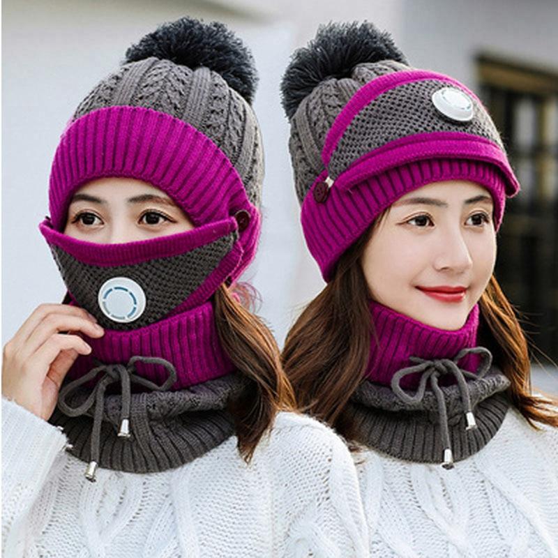 New Winter Thick Plus Cashmere Warm Masks Hat Scarf Autumn Winter Women's Knit Hat Wool Ball Cover Ear Collar Three Set, Pp
New Winter Thick Plus Cashmere Warm Masks Hat Scarf Autumn Winter Women's Knit Hat Wool Ball Cover Ear Collar Three Set, Pp