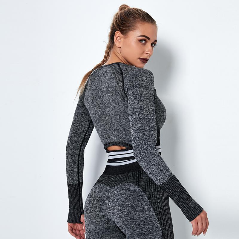 Women Seamless Top Long Sleeve Yoga T Shirts Cropped Top Fitness Gym Shirt Sexy Hollow Mesh Sports Striped Knitted T Shirts, Red top
Women Seamless Top Long Sleeve Yoga T Shirts Cropped Top Fitness Gym Shirt Sexy Hollow Mesh Sports Striped Knitted T Shirts, Red top