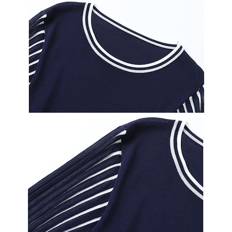 Spring Knit Top Women New Loose Casual Korean Pullover Thin Sweater Black Stripes Summer Fashion Knit Thin Sweater Women 201030wtt