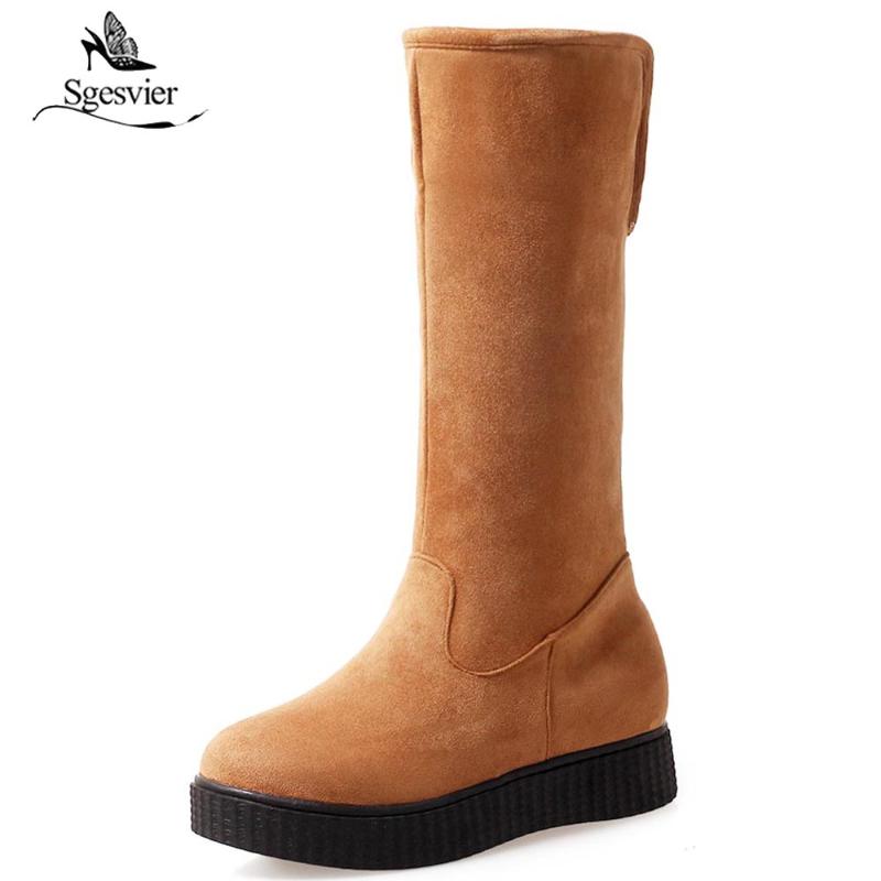 Sgesvier winter mid calf boots round toe platform heels women shoes warm fur plush snow boots ladies black yellow footwear OX911
Sgesvier winter mid calf boots round toe platform heels women shoes warm fur plush snow boots ladies black yellow footwear OX911