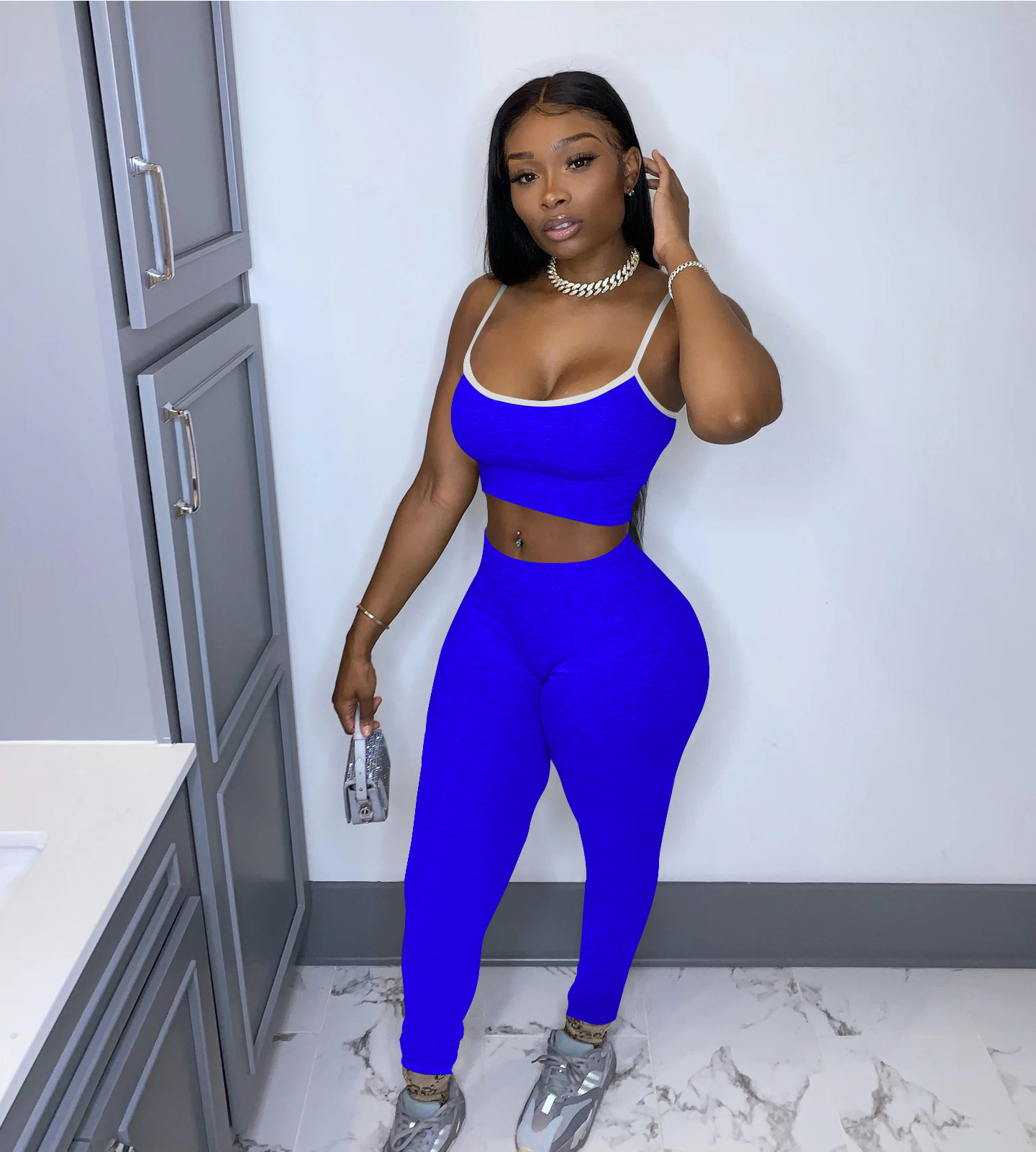 2023 women two piece outfits tracksuits fashion womens casual tracksuit short sling trousers set plus size clothing summer style S-XXL