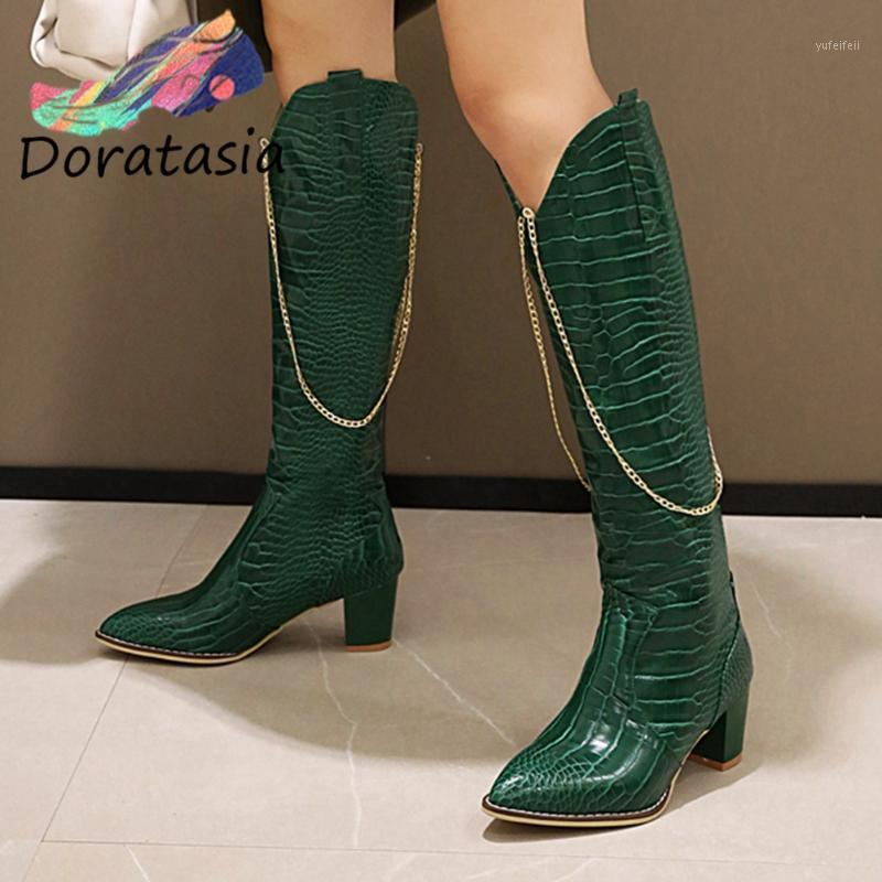 DORATASIA New Arrivals Fashion Women Chain Zipper High Heels Shoes Casual Design Boots Women Pointed Toe Mid Calf Boots1, Yellow
DORATASIA New Arrivals Fashion Women Chain Zipper High Heels Shoes Casual Design Boots Women Pointed Toe Mid Calf Boots1, Yellow